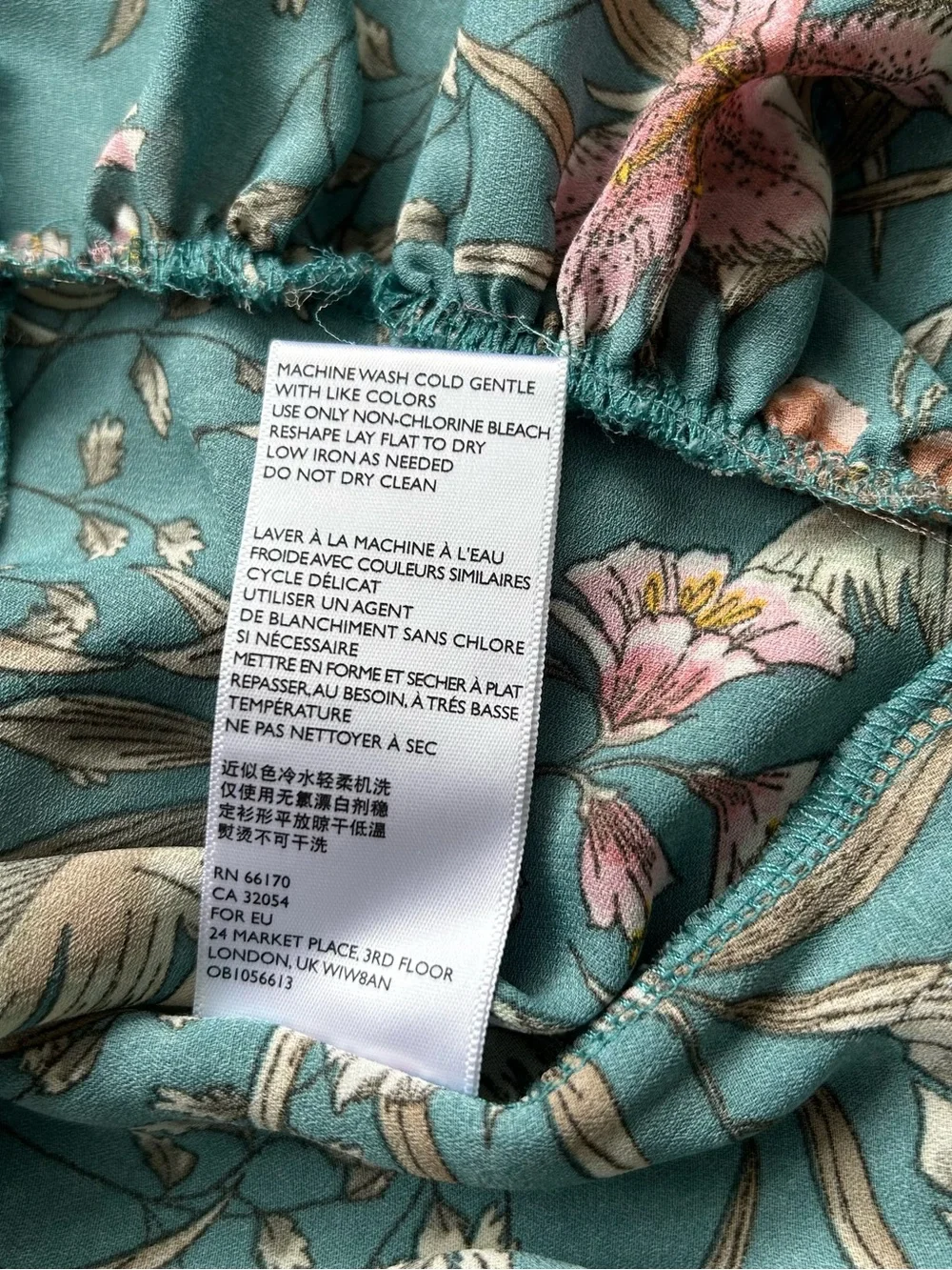 Intimately Free People Teal Floral Mini Wrap Dress Medium